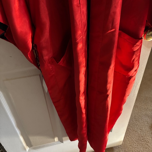 NWT Da Shang Hai Blue/Red/Gold Reversible Belted Collared Pockets Kimono Size M - Picture 15 of 16